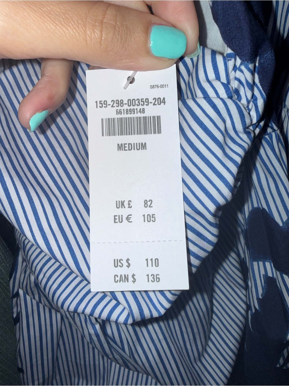 Abercrombie & Fitch Navy and White Striped Floral Maxi Dress - Picture 4 of 4